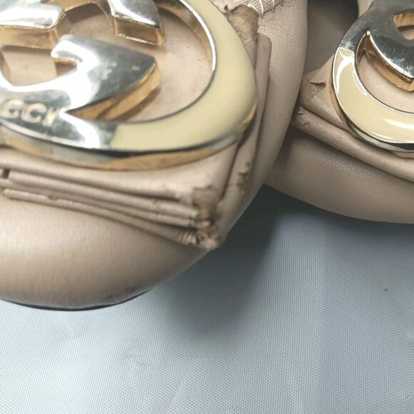Gucci Interlocking G Logo Leather Ballet Flats Women's Shoes Sz EU 37/ 7M AS IS - Picture 15 of 16